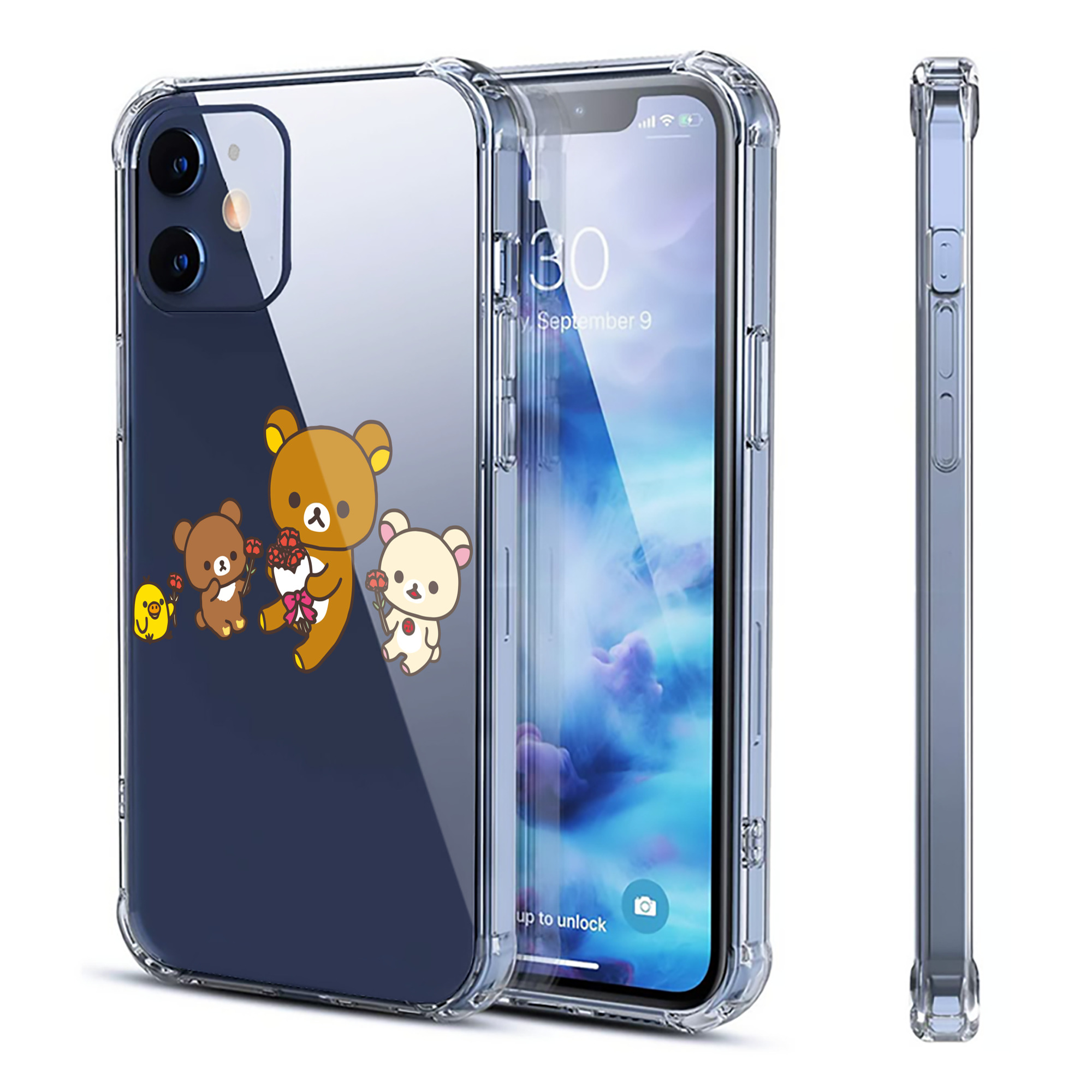 （画像用） リラックマ リラックマ キイロイトリ Rilakkuma Korilakkuma Kiiroitori 【iPhone 12シリーズ対応】透明スマホケース（クリアソフトケース）